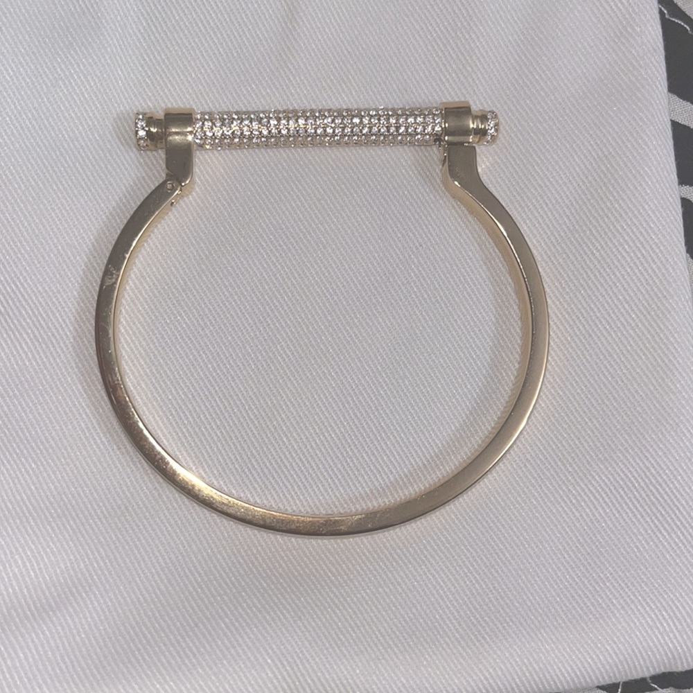 Gold Pave Crystal Cuff Bracelet